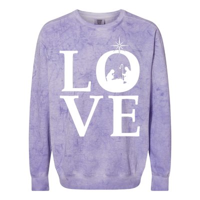 Christmas Nativity LOVE Colorblast Crewneck Sweatshirt