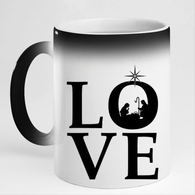 Christmas Nativity LOVE 11oz Black Color Changing Mug