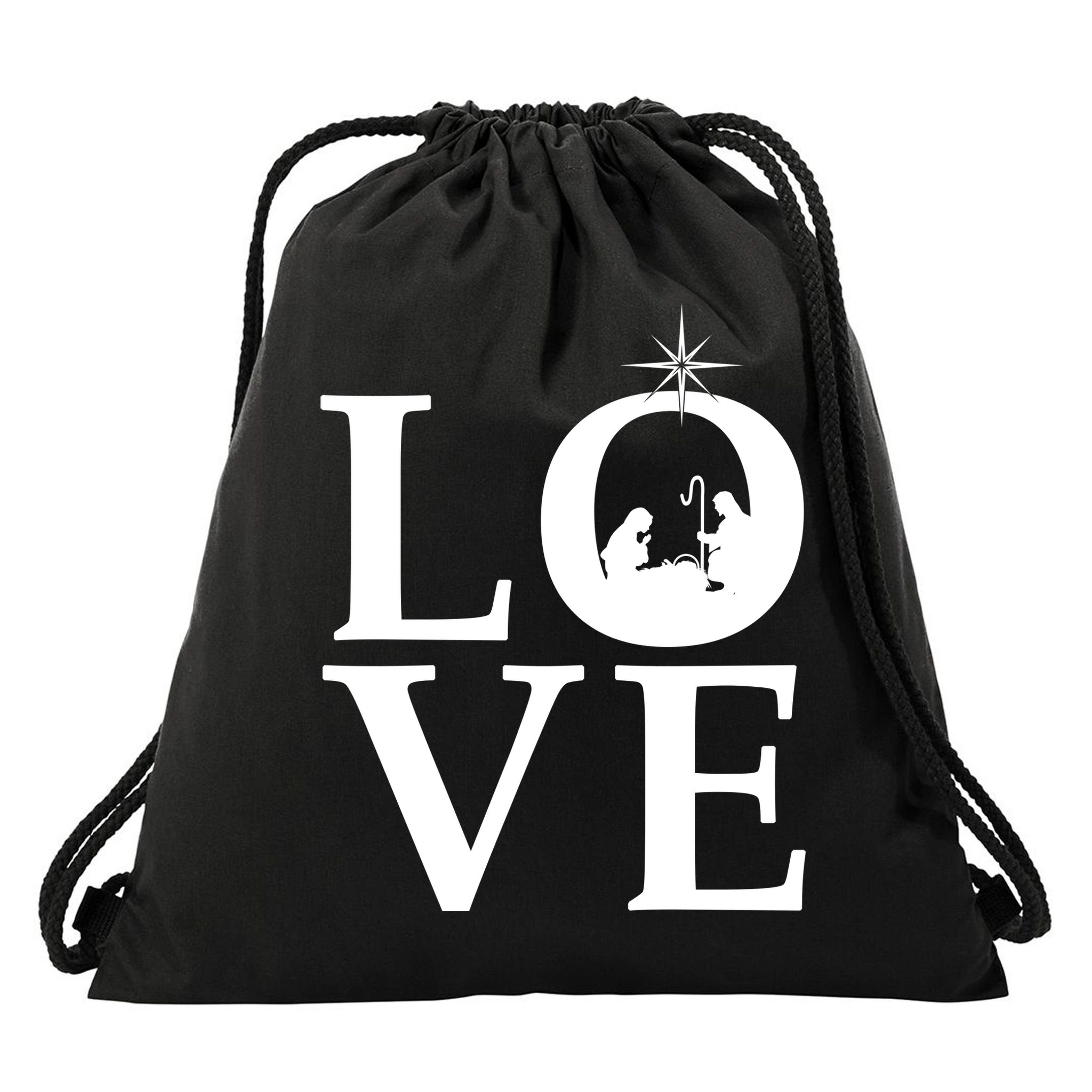 Christmas Nativity LOVE Drawstring Bag