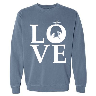 Christmas Nativity LOVE Garment-Dyed Sweatshirt