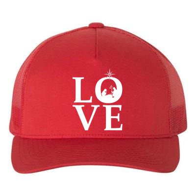 Christmas Nativity LOVE Yupoong Adult 5-Panel Trucker Hat