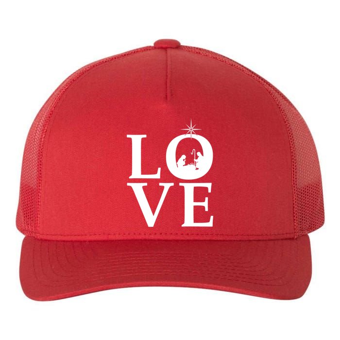 Christmas Nativity LOVE Yupoong Adult 5-Panel Trucker Hat