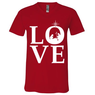 Christmas Nativity LOVE V-Neck T-Shirt