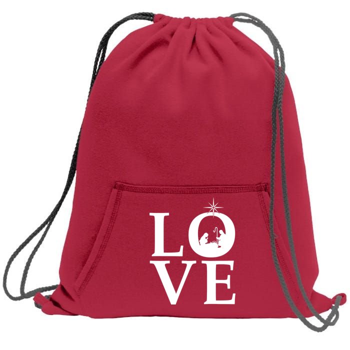 Christmas Nativity LOVE Sweatshirt Cinch Pack Bag