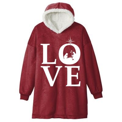 Christmas Nativity LOVE Hooded Wearable Blanket