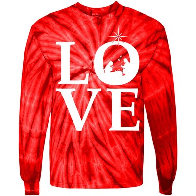 Christmas Nativity LOVE Tie-Dye Long Sleeve Shirt