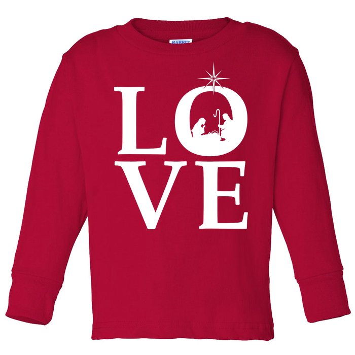 Christmas Nativity LOVE Toddler Long Sleeve Shirt