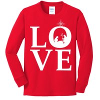 Christmas Nativity LOVE Kids Long Sleeve Shirt