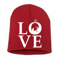 Christmas Nativity LOVE Short Acrylic Beanie