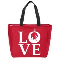 Christmas Nativity LOVE Zip Tote Bag