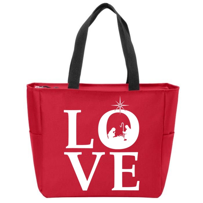 Christmas Nativity LOVE Zip Tote Bag