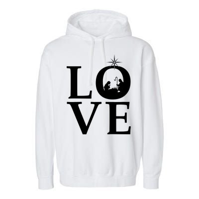 Christmas Nativity LOVE Garment-Dyed Fleece Hoodie