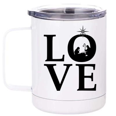 Christmas Nativity LOVE 12 oz Stainless Steel Tumbler Cup