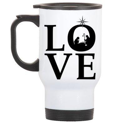 Christmas Nativity LOVE Stainless Steel Travel Mug