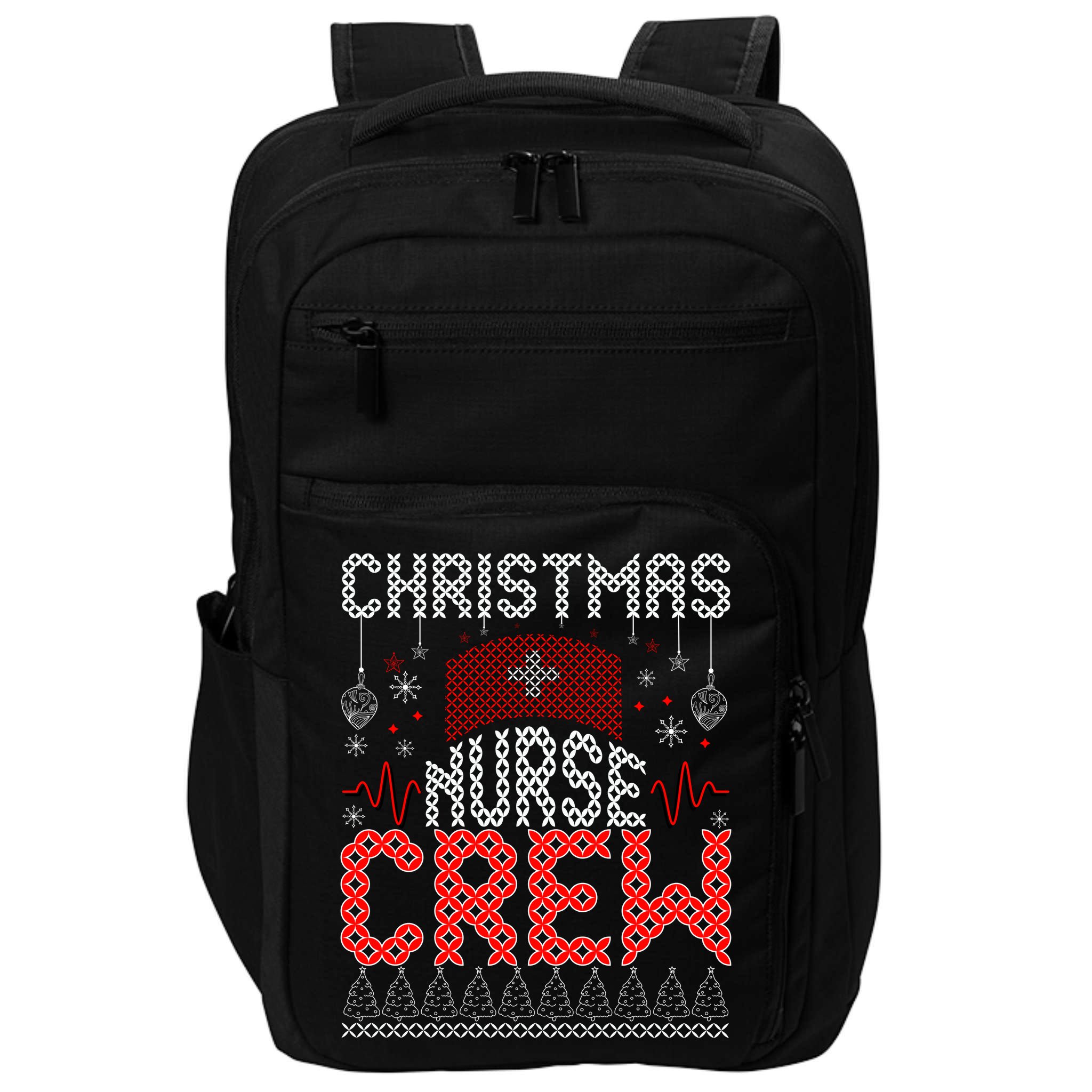 Christmas Nurse Crew Ugly Christmas Sweater RN Impact Tech Backpack