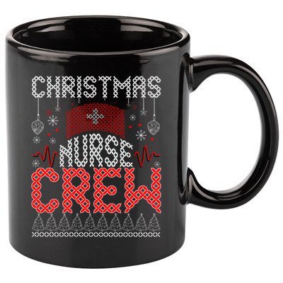Christmas Nurse Crew Ugly Christmas Sweater RN 11oz C Handle Ceramic Mug