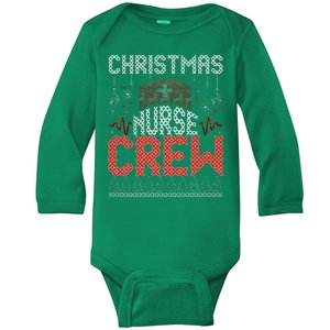 Christmas Nurse Crew Ugly Christmas Sweater RN Baby Long Sleeve Bodysuit