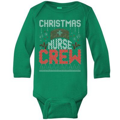 Christmas Nurse Crew Ugly Christmas Sweater RN Baby Long Sleeve Bodysuit