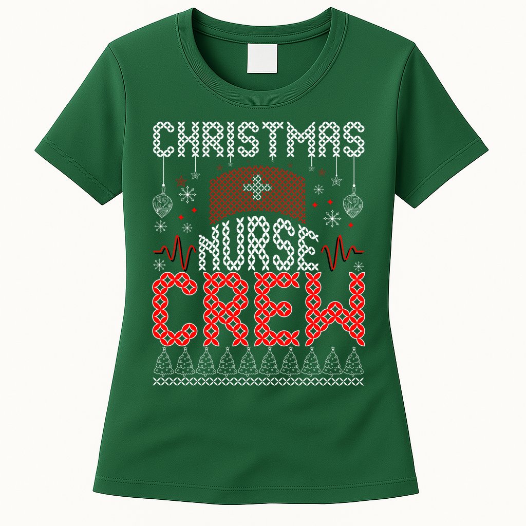 Christmas Nurse Crew Ugly Christmas Sweater RN Womens T-Shirt