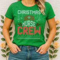Christmas Nurse Crew Ugly Christmas Sweater RN Womens T-Shirt