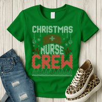 Christmas Nurse Crew Ugly Christmas Sweater RN Womens T-Shirt