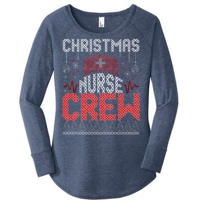 Christmas Nurse Crew Ugly Christmas Sweater RN Women's Perfect Tri Tunic Long Sleeve Shirt