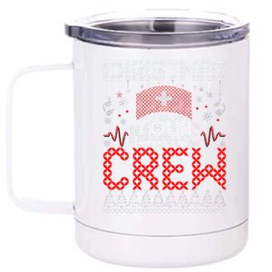 Christmas Nurse Crew Ugly Christmas Sweater RN 12 oz Stainless Steel Tumbler Cup