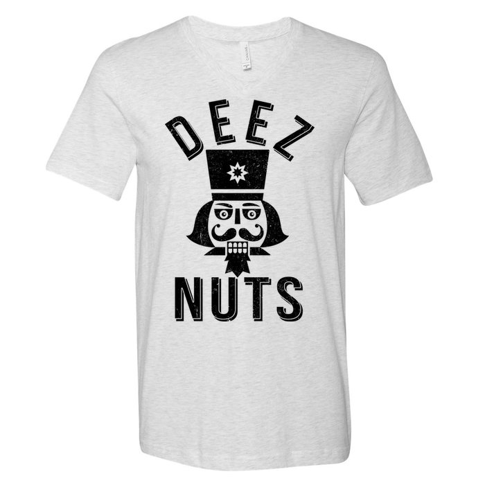 Christmas Nutcracker Deez Nuts V-Neck T-Shirt