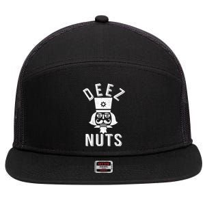 Christmas Nutcracker Deez Nuts 7 Panel Mesh Trucker Snapback Hat