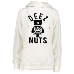 Christmas Nutcracker Deez Nuts Womens Funnel Neck Pullover Hood