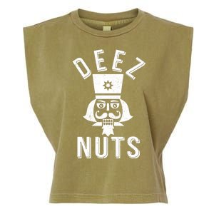 Christmas Nutcracker Deez Nuts Garment-Dyed Women's Muscle Tee