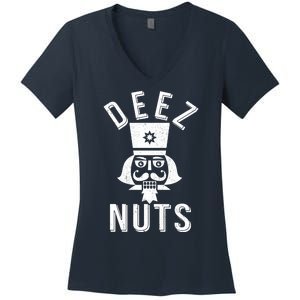 Christmas Nutcracker Deez Nuts Women's V-Neck T-Shirt