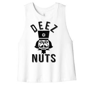 Christmas Nutcracker Deez Nuts Women's Racerback Cropped Tank