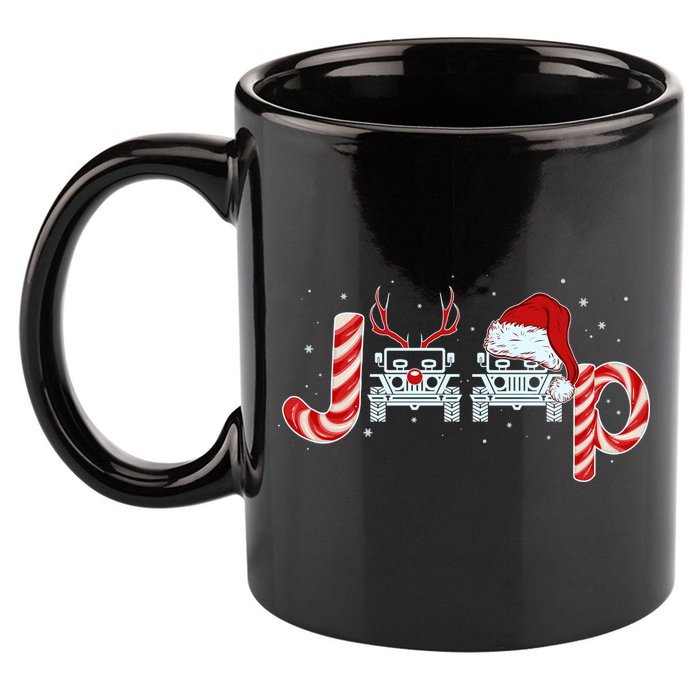 Christmas off Road Car Reindeer 11oz C Handle Ceramic Mug