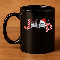 Christmas off Road Car Reindeer 11oz C Handle Ceramic Mug