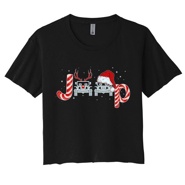 Christmas off Road Car Reindeer Crop Top