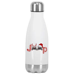 Christmas off Road Car Reindeer Stainless Steel Insulated Water Bottle