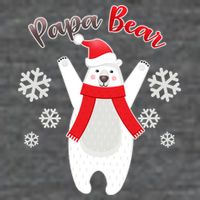 Christmas Papa Bear 7 Panel Mesh Trucker Snapback Hat