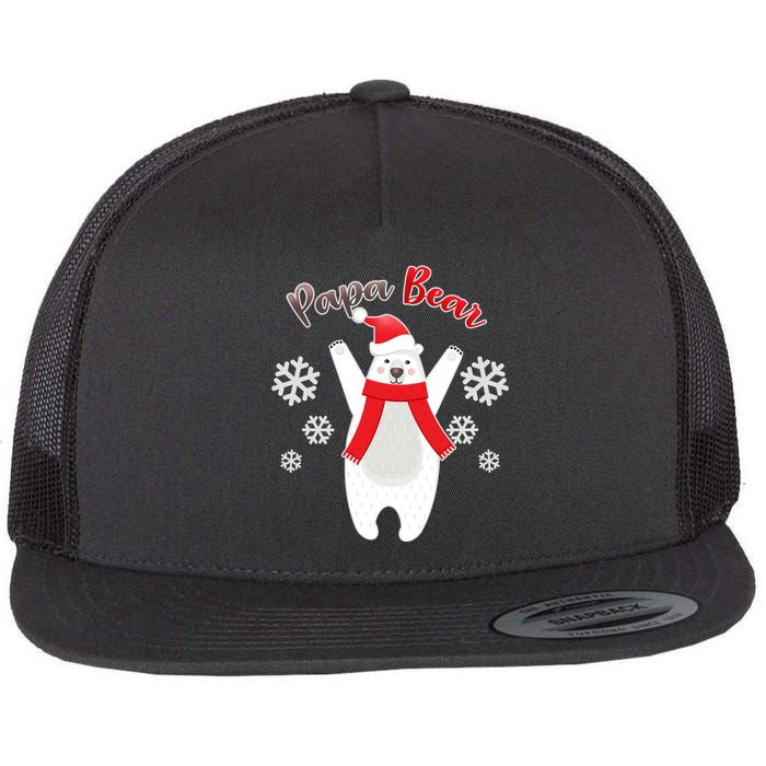 Christmas Papa Bear Flat Bill Trucker Hat