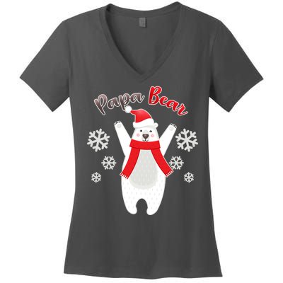 Christmas Papa Bear Women's V-Neck T-Shirt