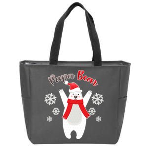 Christmas Papa Bear Zip Tote Bag