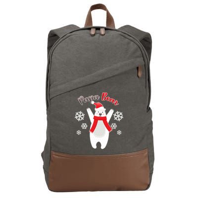 Christmas Papa Bear Cotton Canvas Backpack