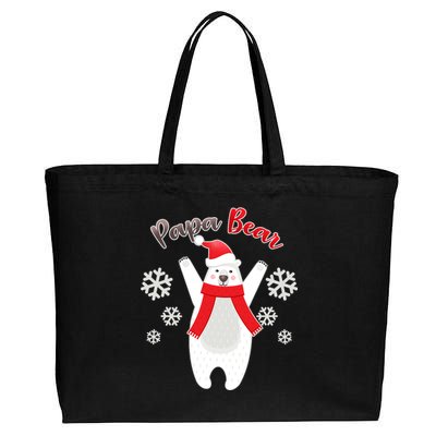 Christmas Papa Bear Cotton Canvas Jumbo Tote