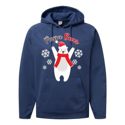 Christmas Papa Bear Performance Fleece Hoodie