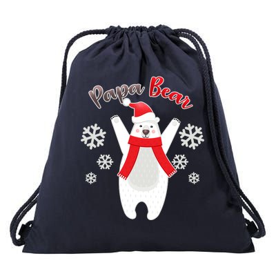 Christmas Papa Bear Drawstring Bag