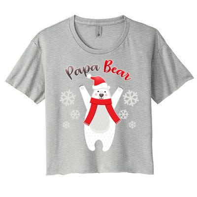 Christmas Papa Bear Women's Crop Top Tee