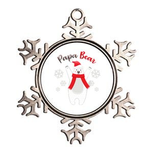 Christmas Papa Bear Metallic Star Ornament