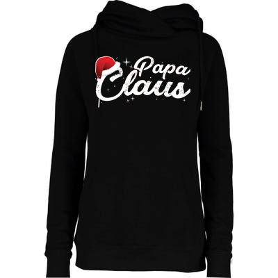 Christmas Papa Claus  Womens Funnel Neck Pullover Hood