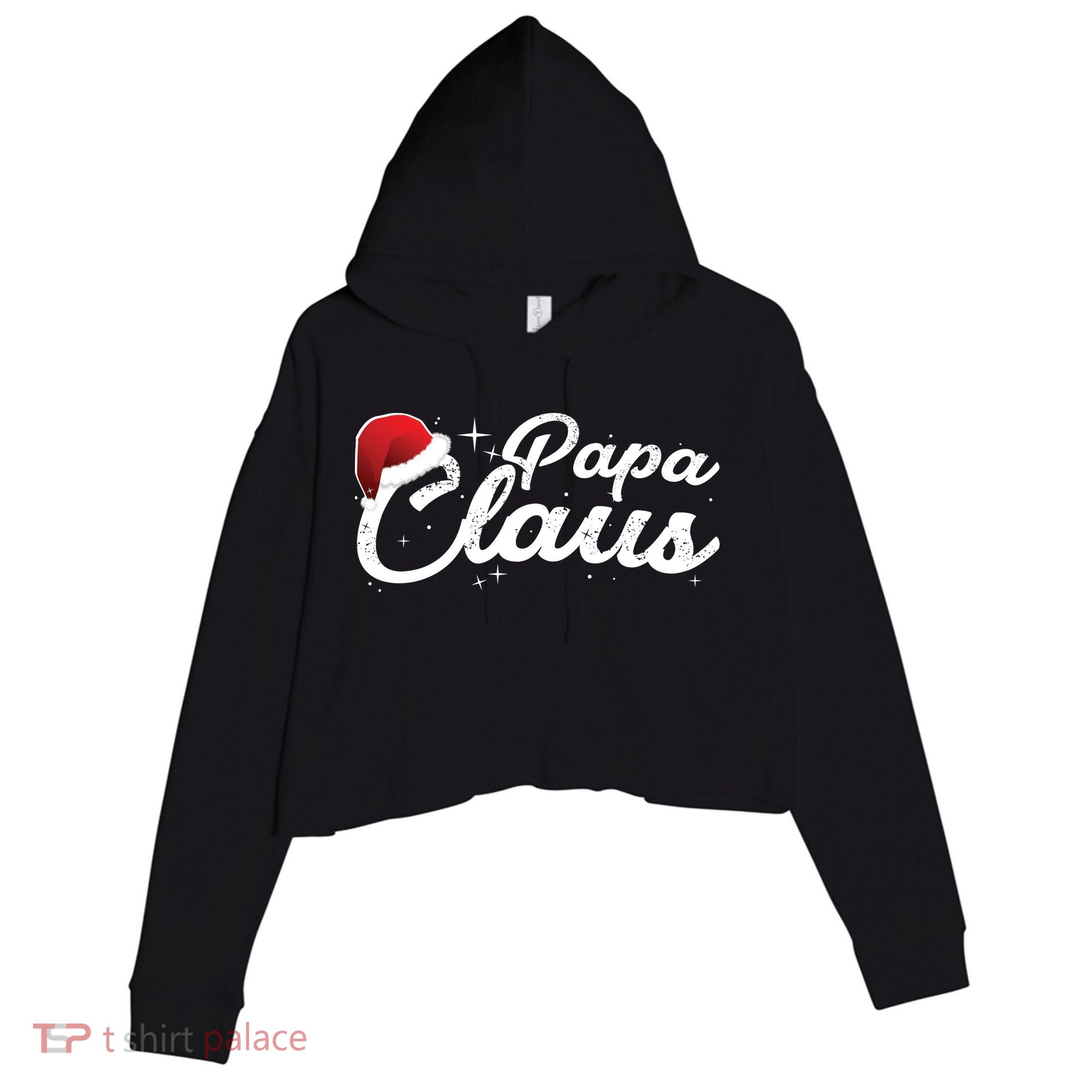 Christmas: Papa Claus Crop Fleece Hoodie