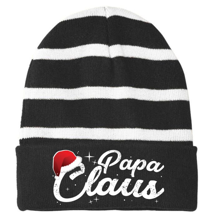 Christmas Papa Claus  Striped Beanie with Solid Band